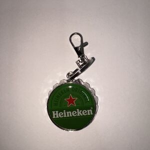 Heineken Logo Bottle Opener Keychain Beer Bottle Top Shaped 1.75” New